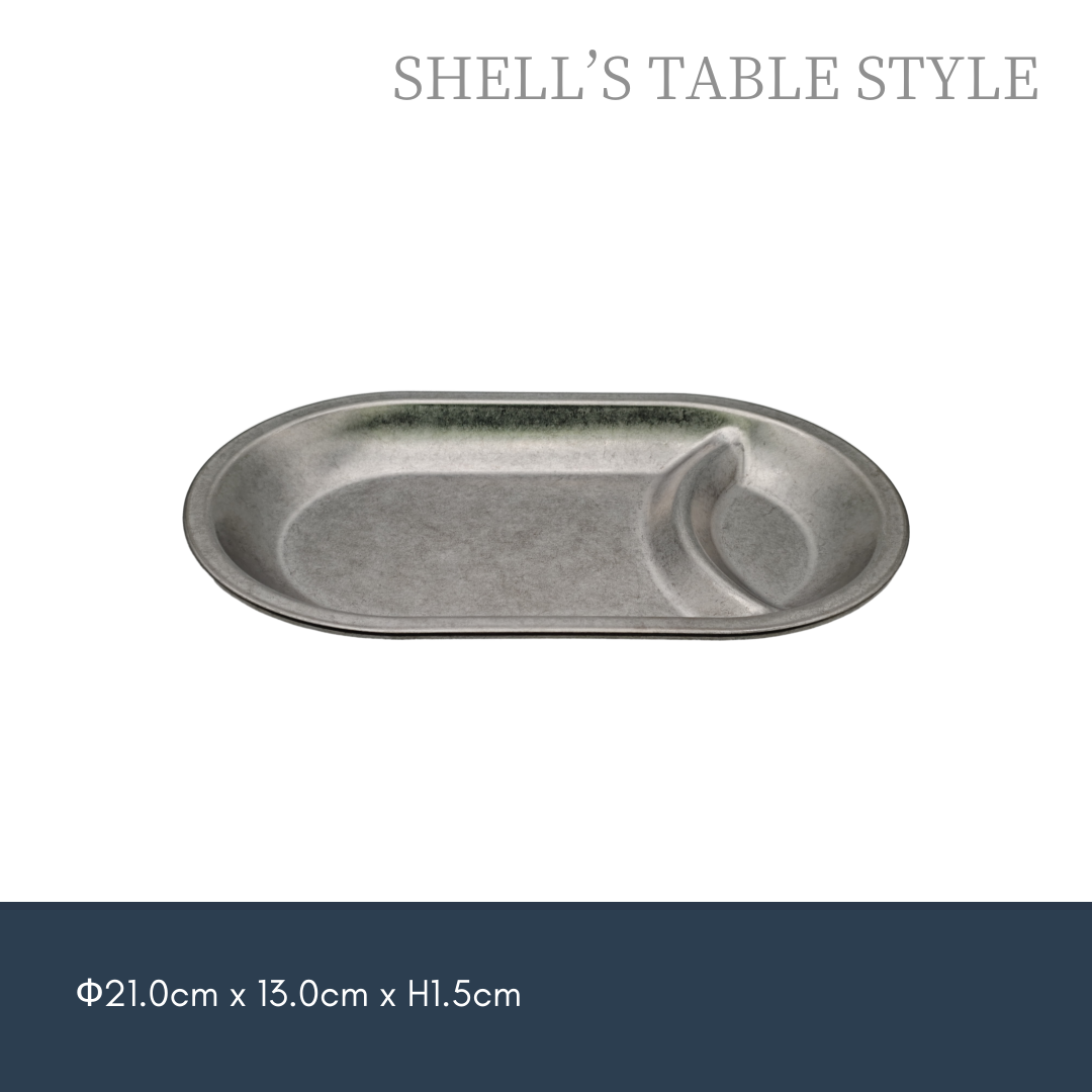 Dĩa  tròn inox không gỉ màu vàng 21cm